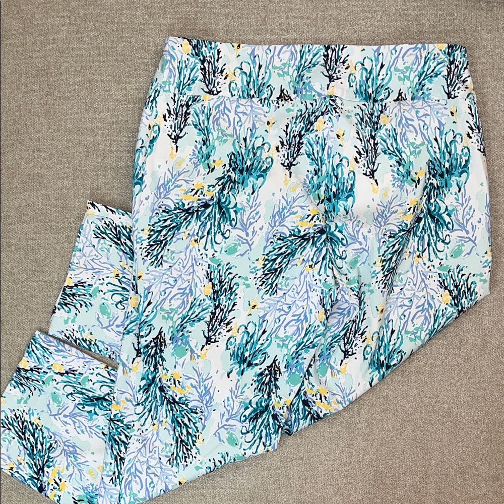 Peck & Peck Blue and Green Seaweed Abstract Pants size 10 - Picture 8 of 10